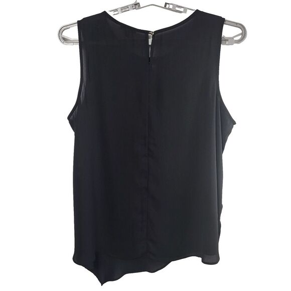 Sami & Jo Plus Size 2X Black Sheer Blouse Sleeveless Asymmetrical Hem Office - Picture 4 of 15